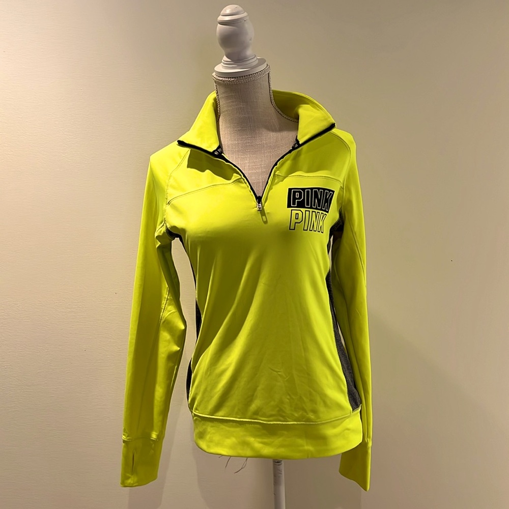Pink half zip workout jacket